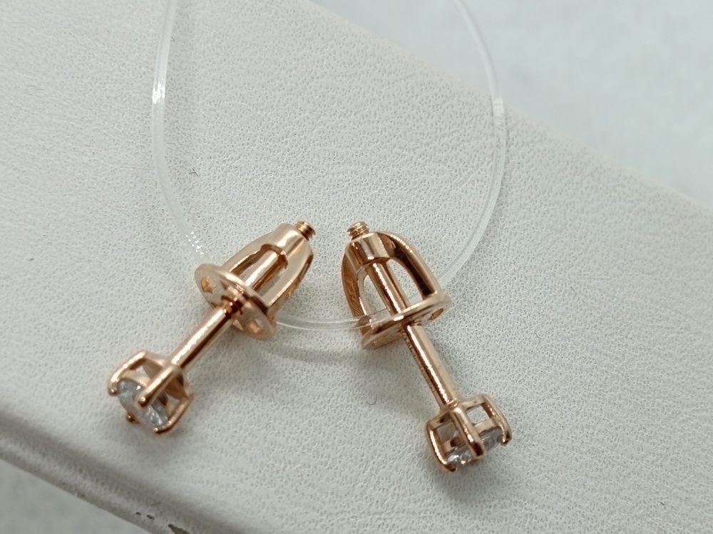 СЕРЬГИ ПУСЕТЫ с камнем (Au 585)