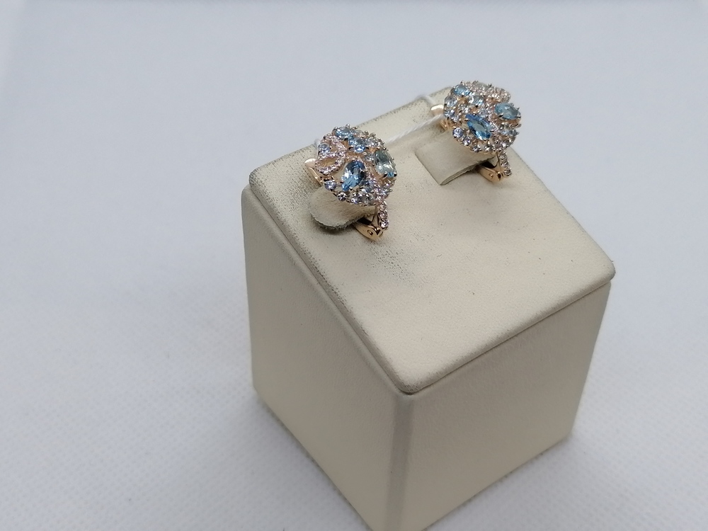 СКМИ585 СЕРЬГИ С КАМНЯМИ (Au 585)