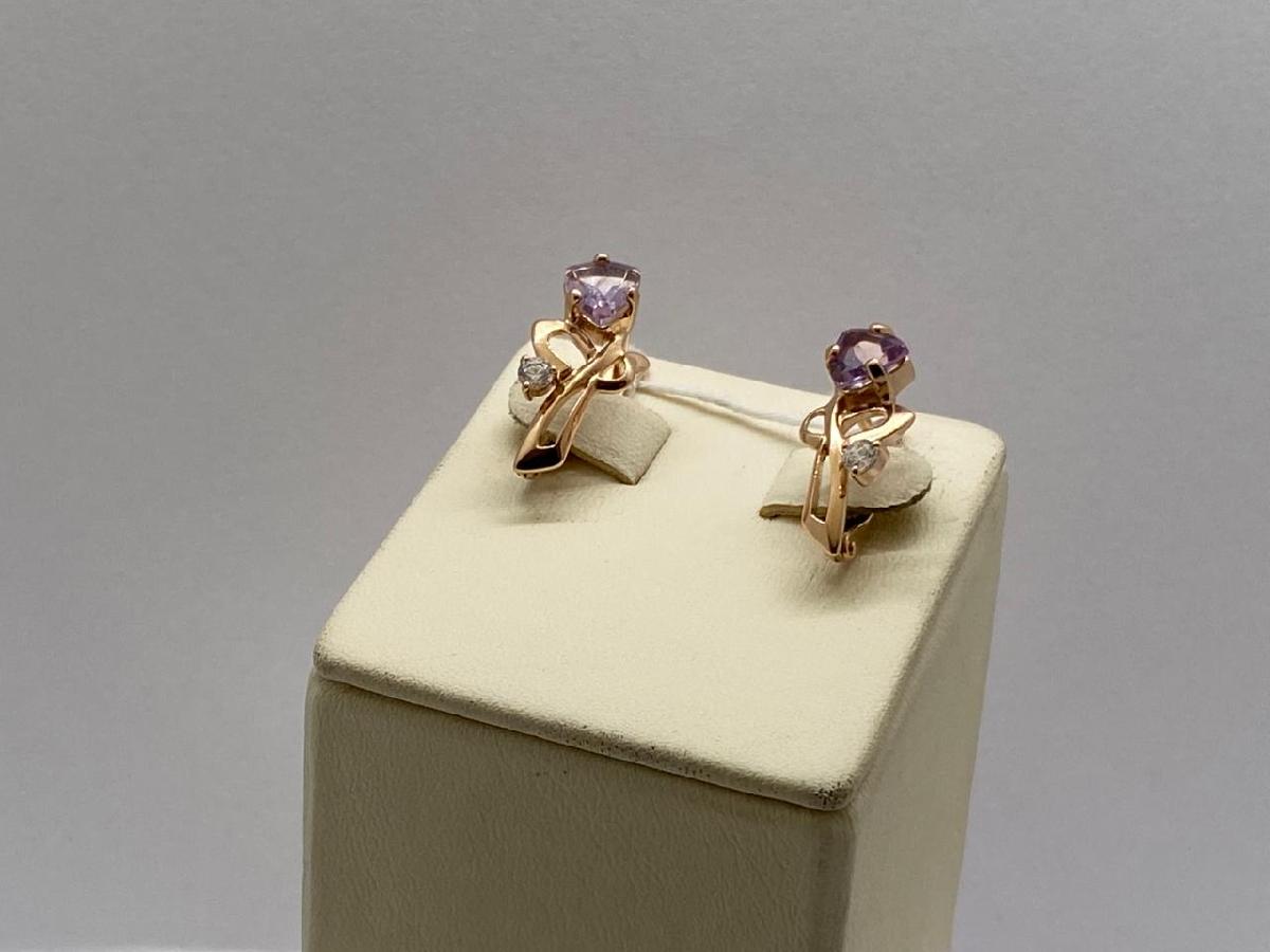 СКМИ585 СЕРЬГИ С КАМНЯМИ (Au 585)