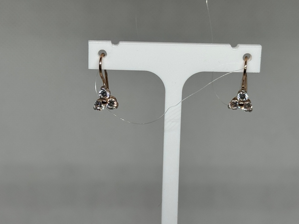 СЕРЬГИ ПЕТЕЛЬКА с камнями (Au 585)