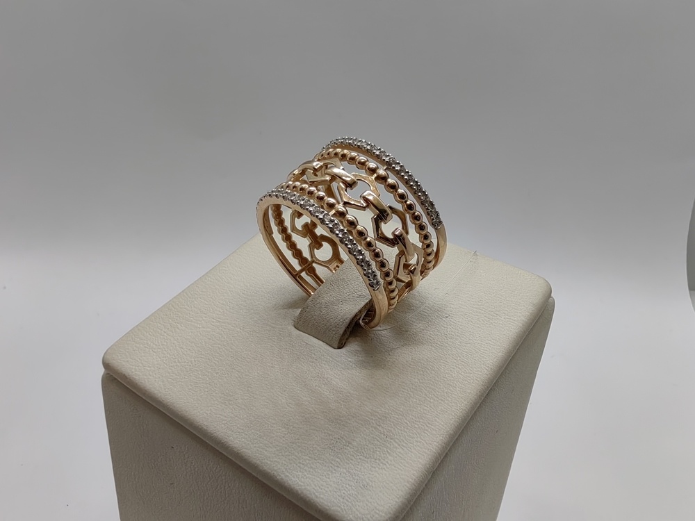 КОЛЬЦО С КАМНЯМИ (Au 585)