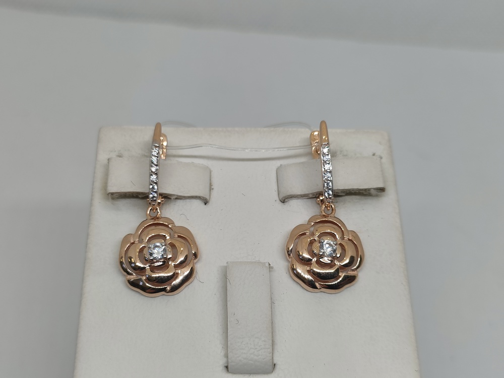 СЕРЬГИ С КАМНЕМ (Au 585)