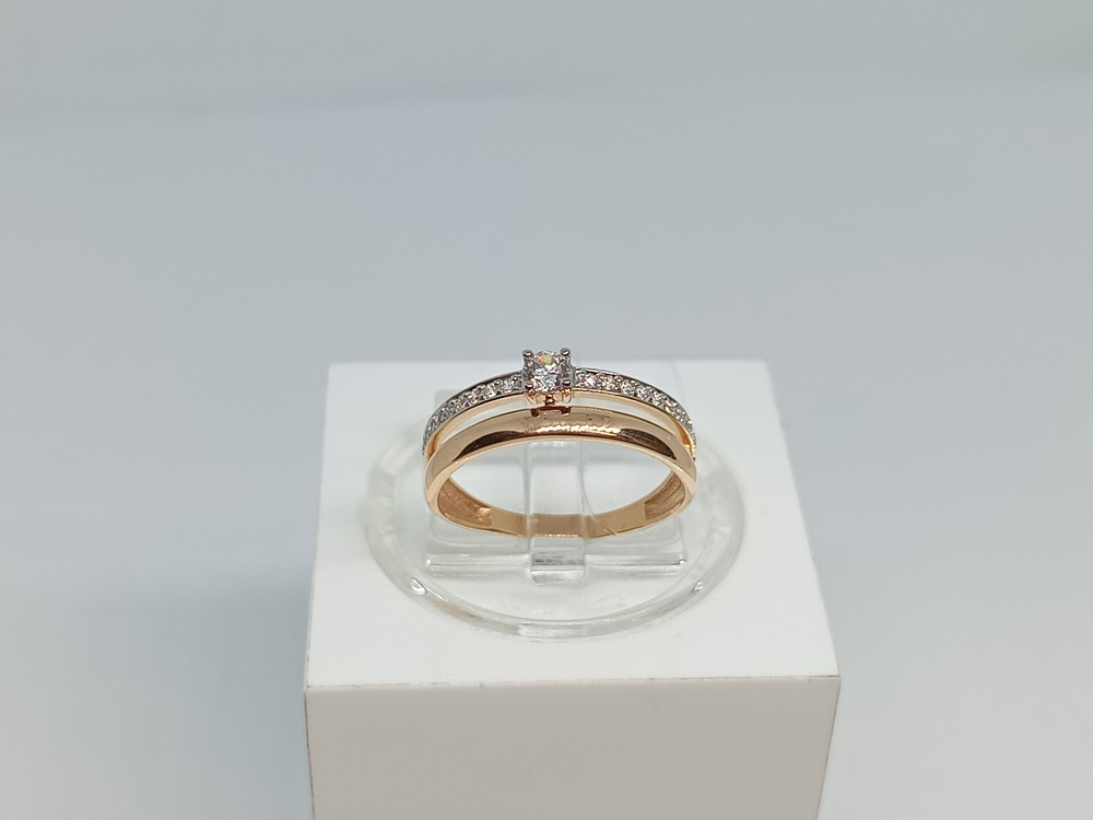 КОЛЬЦО С КАМНЯМИ (Au 585)