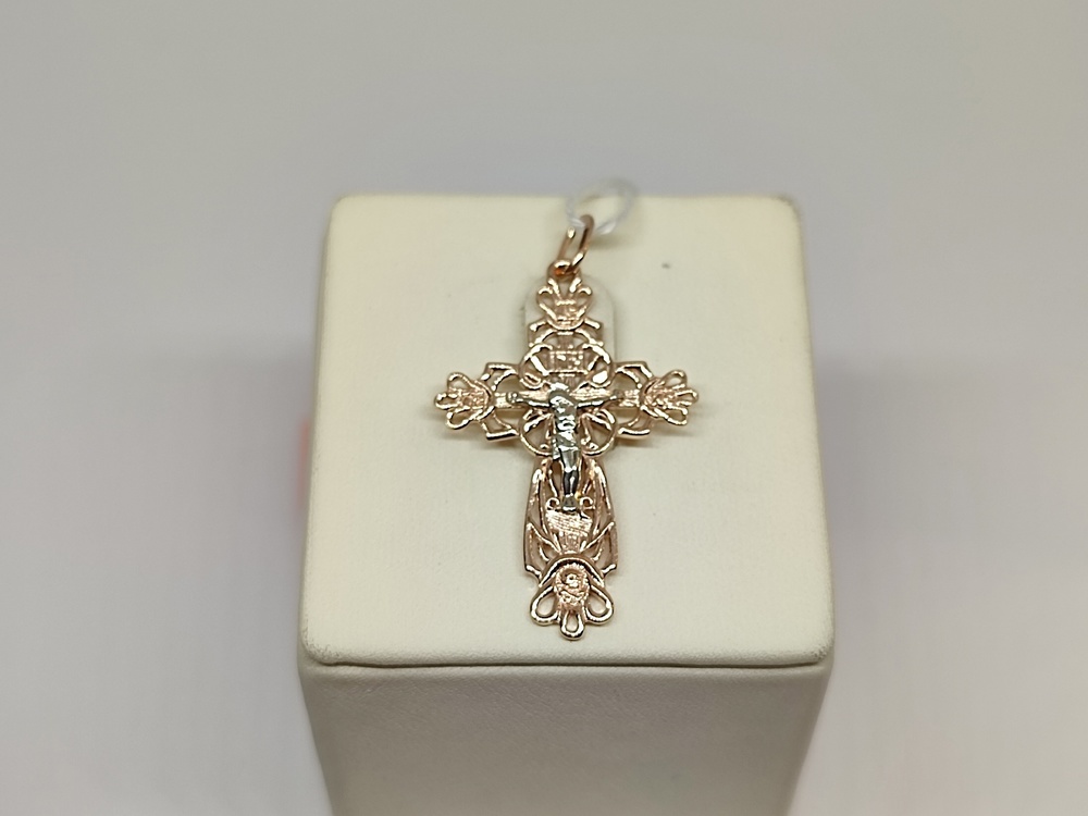 ПОДКБК585 ПОДВЕСКА КРЕСТ БЕЗ КАМНЯ (Au 585)