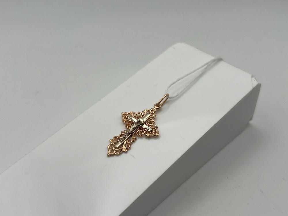 ПОДКБК585 ПОДВЕСКА КРЕСТ БЕЗ КАМНЯ (Au 585)