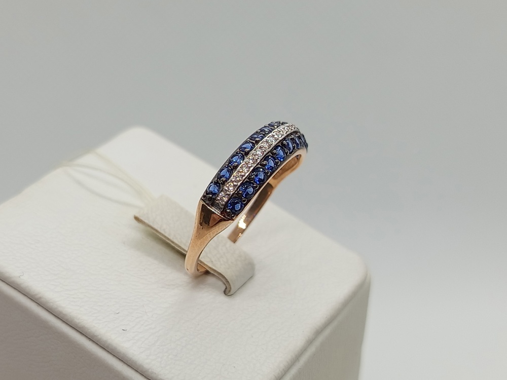 КОЛЬЦО С КАМНЯМИ (Au 585)