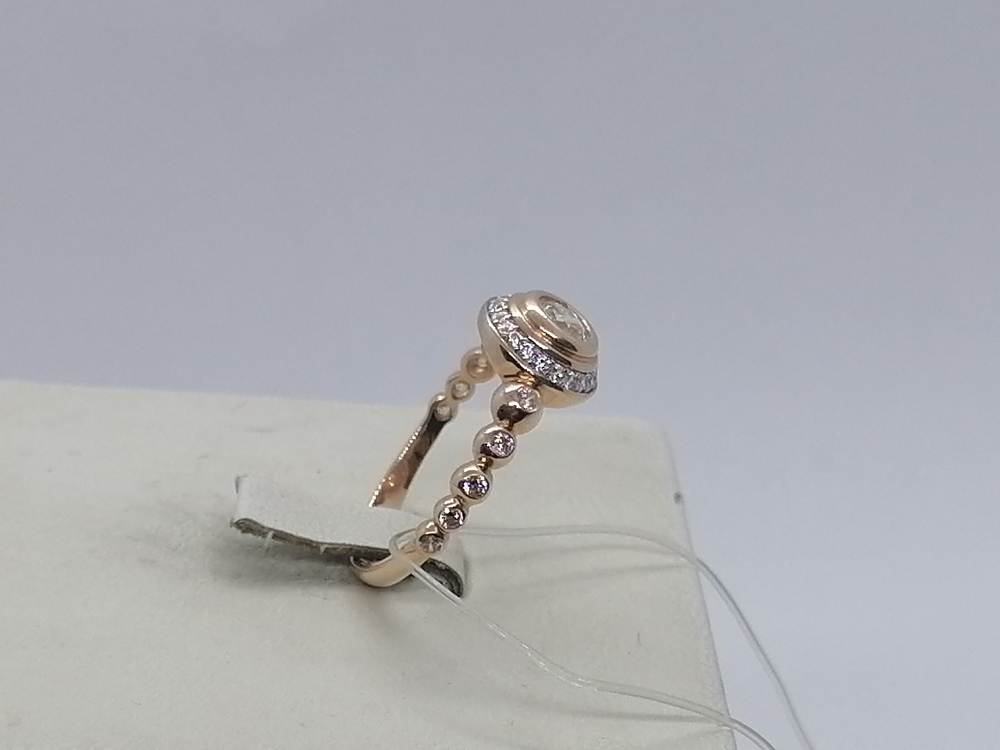 КОЛЬЦО С КАМНЯМИ (Au 585)