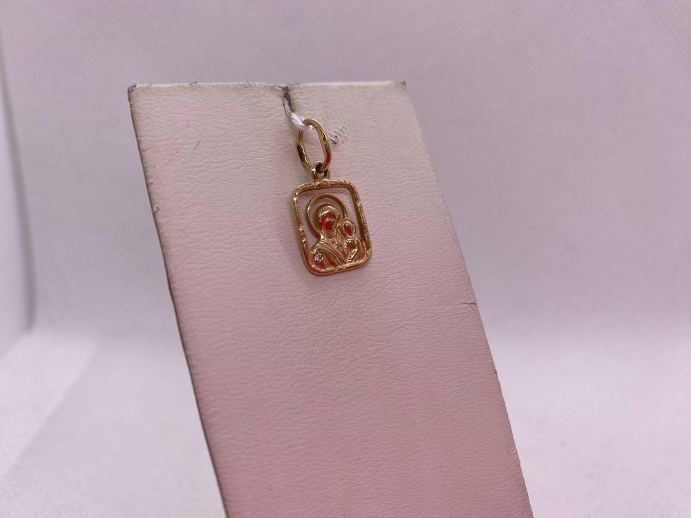 ПОДИКМ585 ПОДВЕСКА ИКОНА С КАМНЕМ (Au 585)