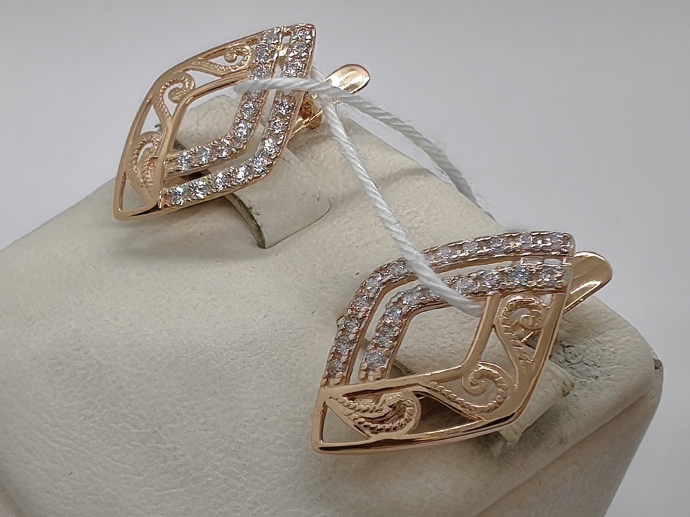 СКМИ585 СЕРЬГИ С КАМНЯМИ (Au 585)