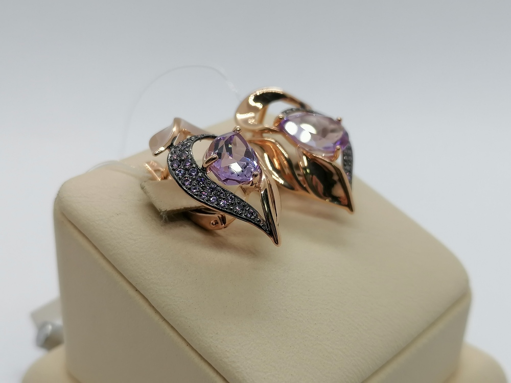 724810 СЕРЬГИ С КАМНЯМИ (Au 585)