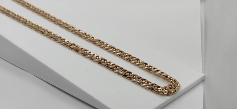 8080154П-55 ЦЕПЬ ПУСТОТЕЛАЯ Ромб двойной (Au 585)