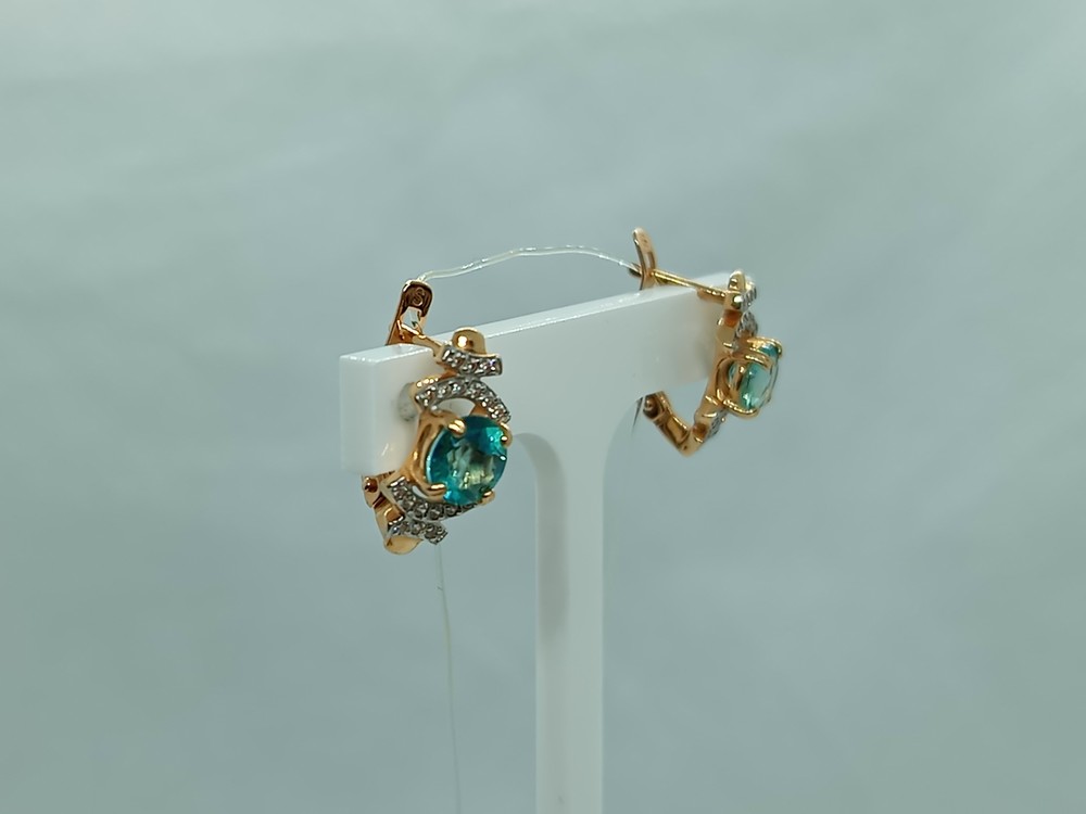 728803 СЕРЬГИ С КАМНЯМИ (Au 585)