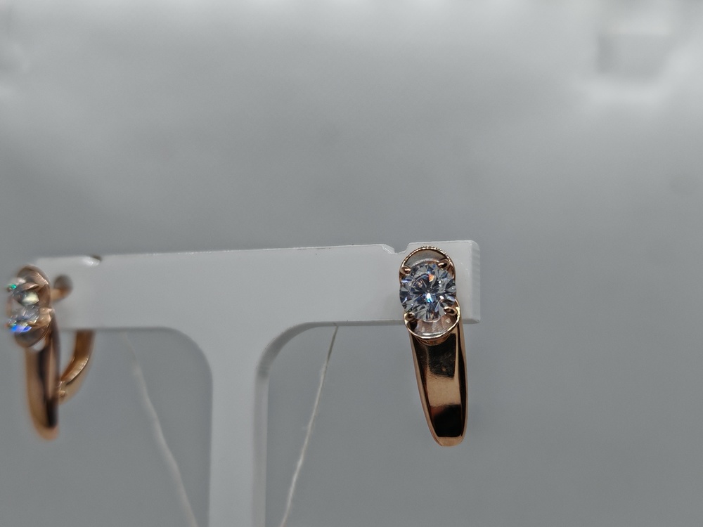 СКМ585 СЕРЬГИ С КАМНЕМ (Au 585)