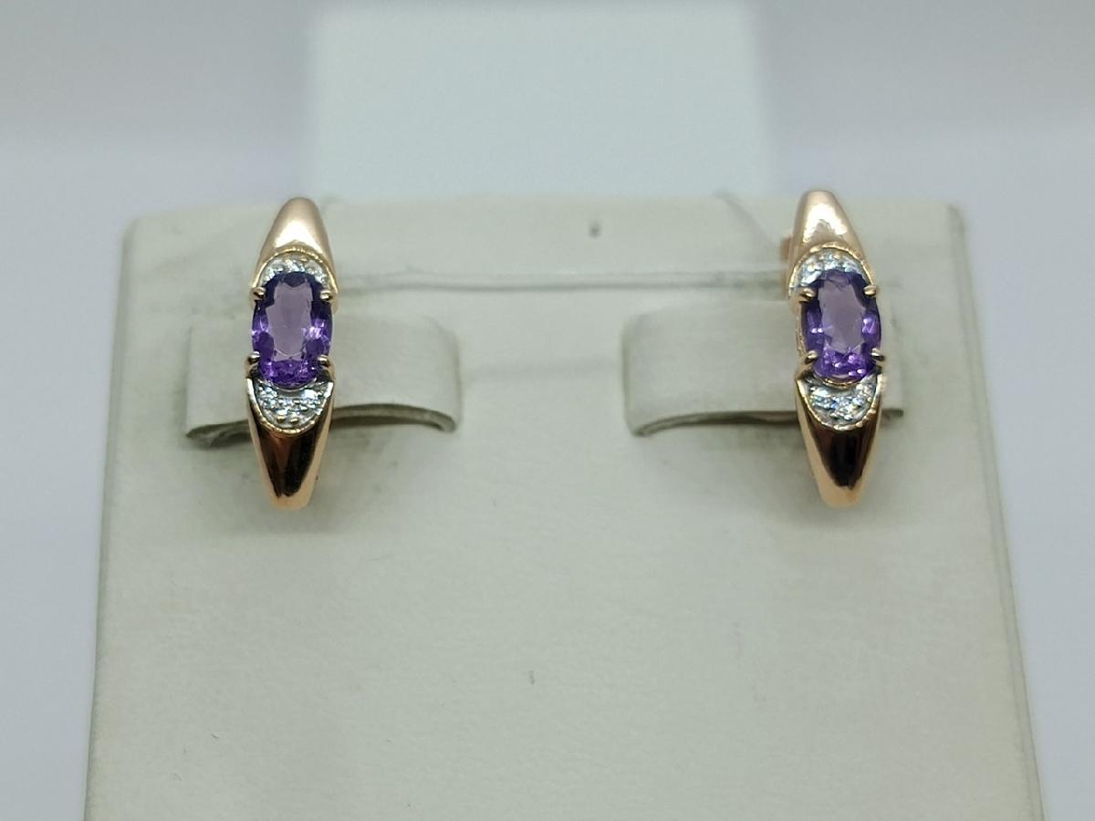 СКМИ585 СЕРЬГИ С КАМНЯМИ (Au 585)