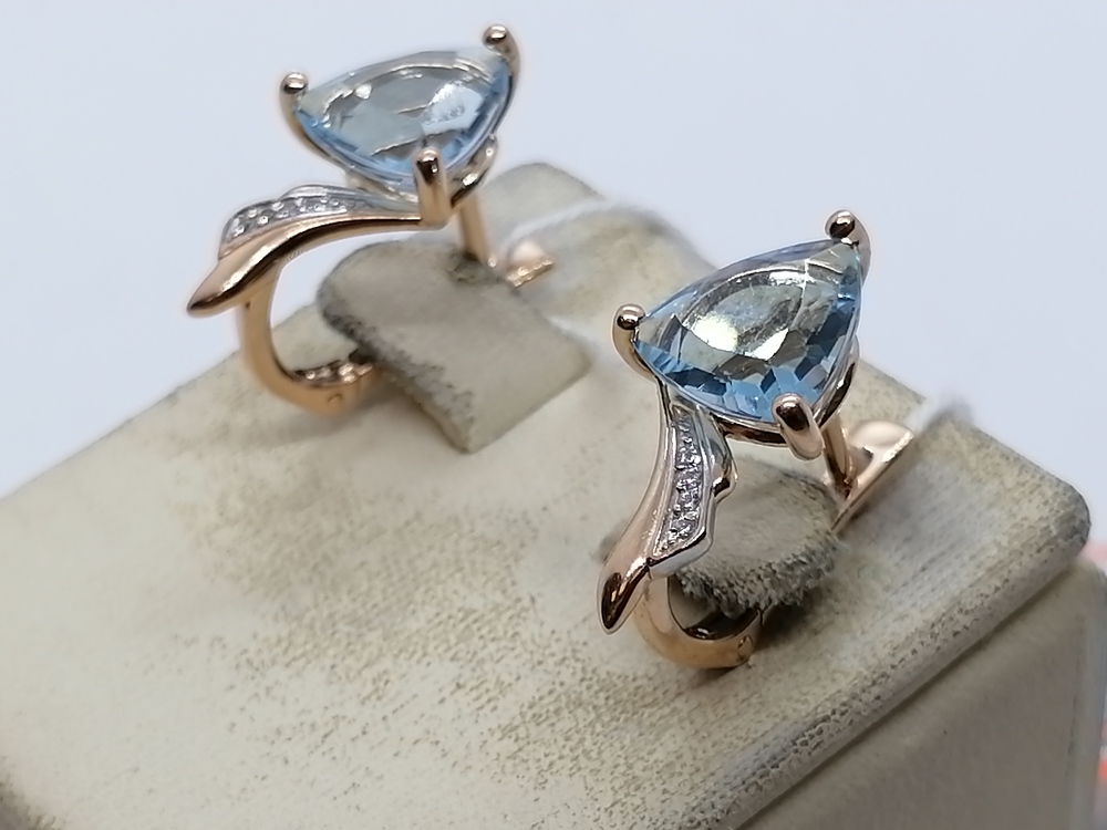 СКМИ585 СЕРЬГИ С КАМНЯМИ (Au 585)