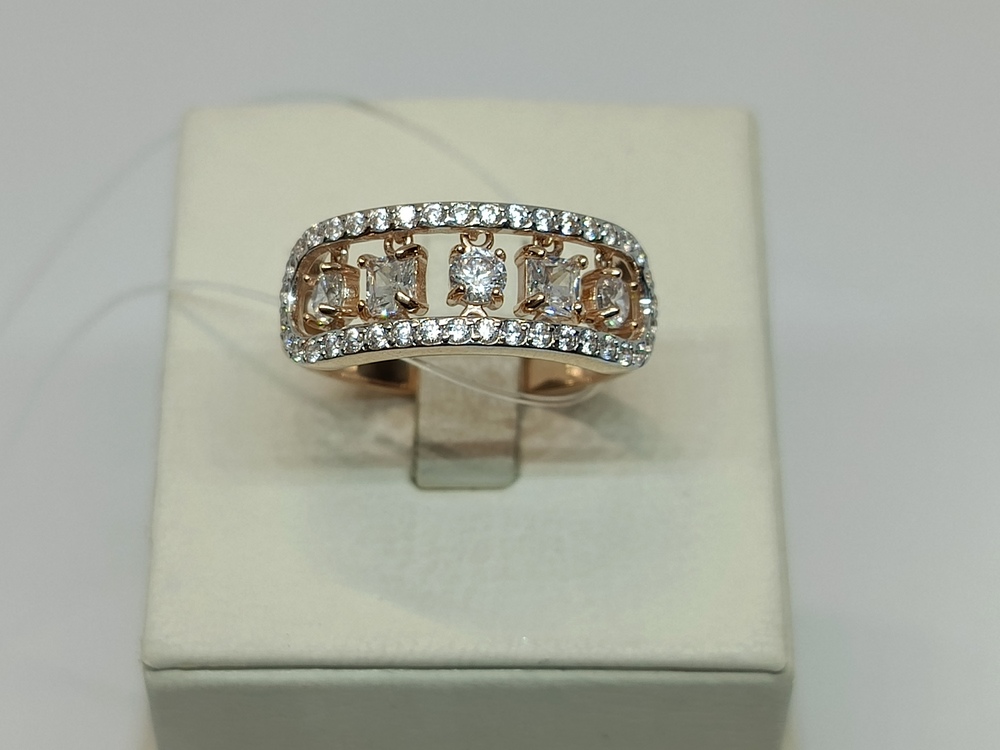 КОЛЬЦО С КАМНЯМИ (Au 585)