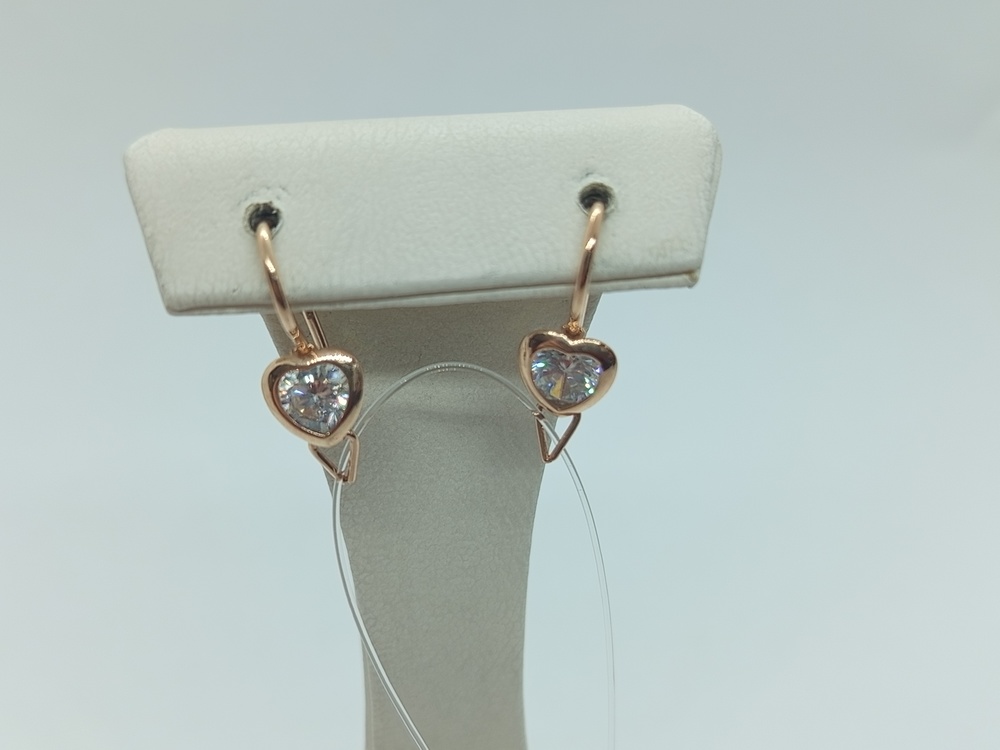 СЕРЬГИ ПЕТЕЛЬКА с камнем (Au 585)