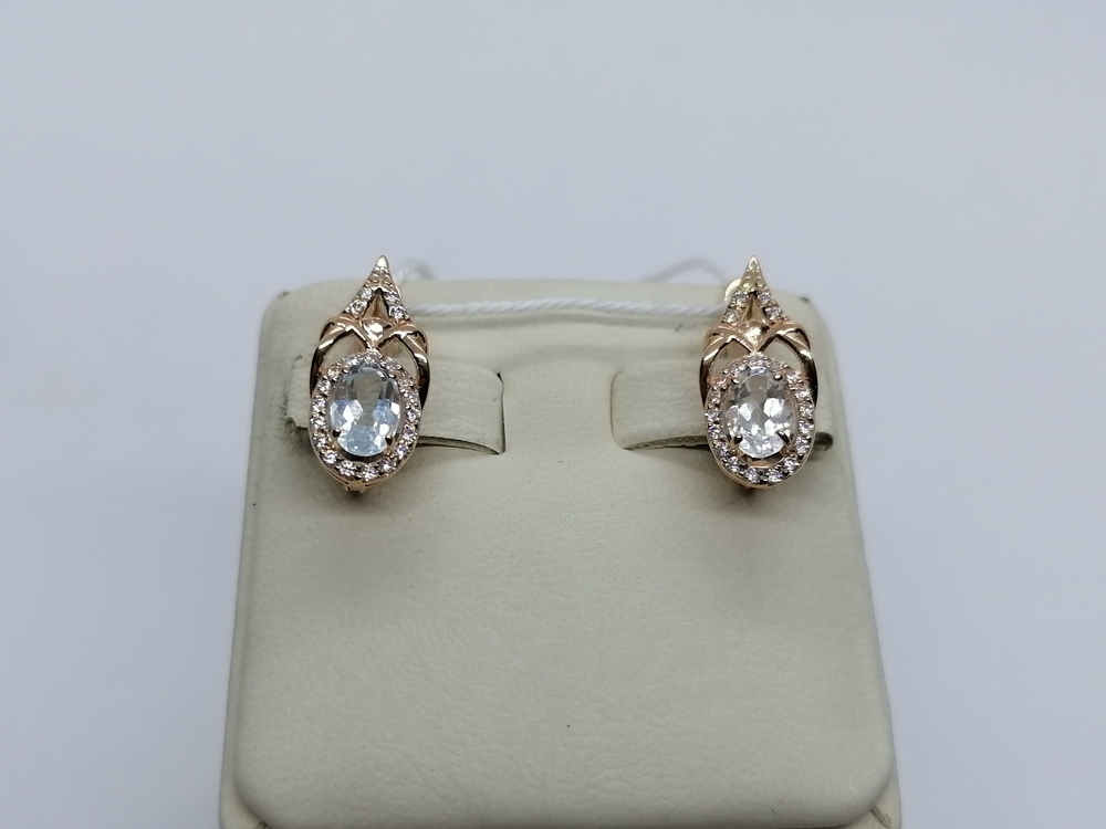 СКМИ585 СЕРЬГИ С КАМНЯМИ (Au 585)