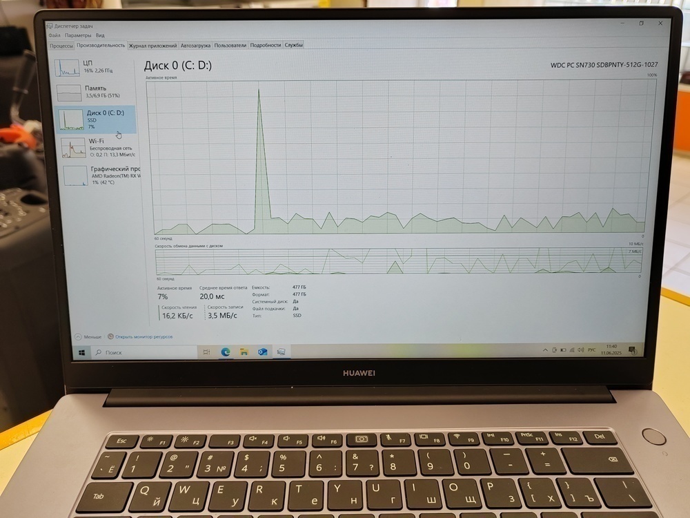 Ноутбук Huawei Matebook boh-wap9r; Ryzen 7 3700U, Radeon RX Vega 10, 8 Гб, 512 GB, Нет