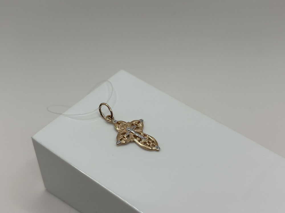 ПОДВЕСКА КРЕСТ с камнями (Au 585)