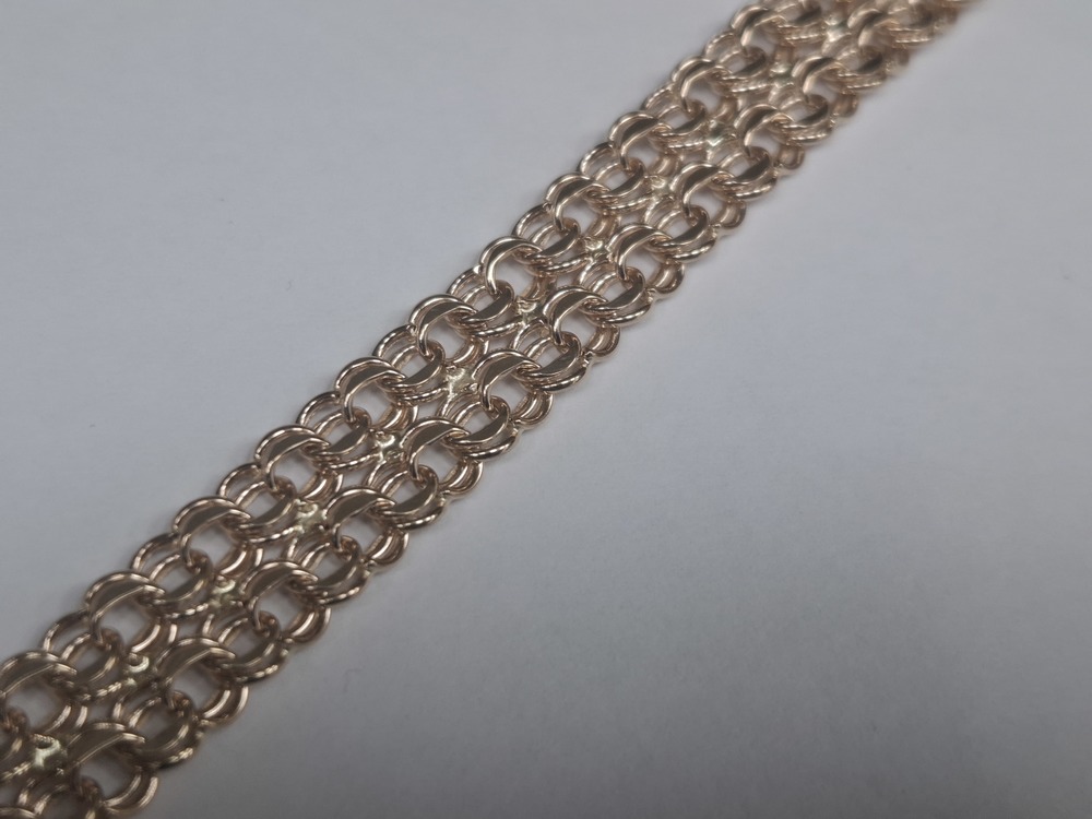 Бисмарк Б70 Двухрядный БРАСЛЕТ ПУСТОТЕЛЫЙ (Au 585)