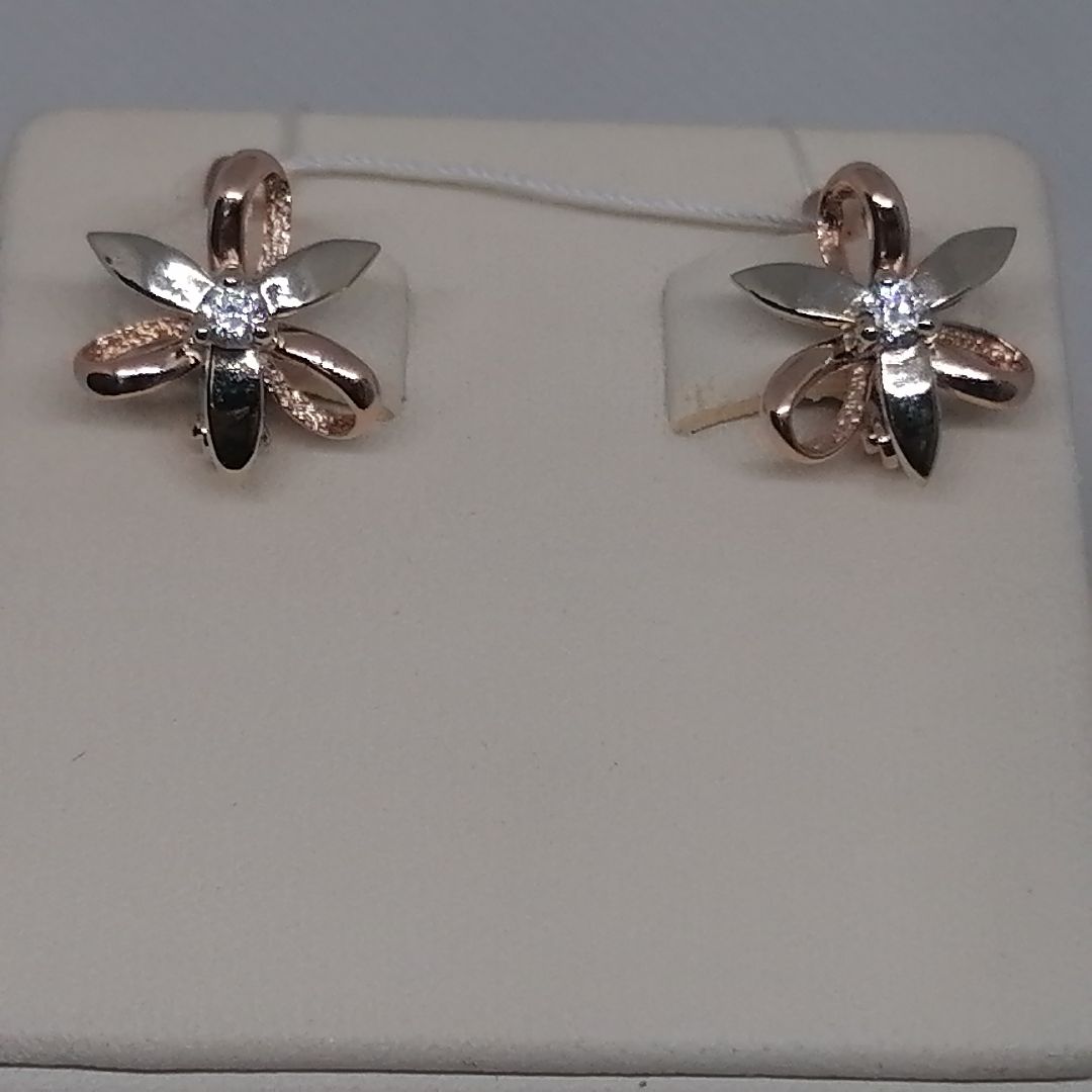 СКМ585 СЕРЬГИ С КАМНЕМ (Au 585)