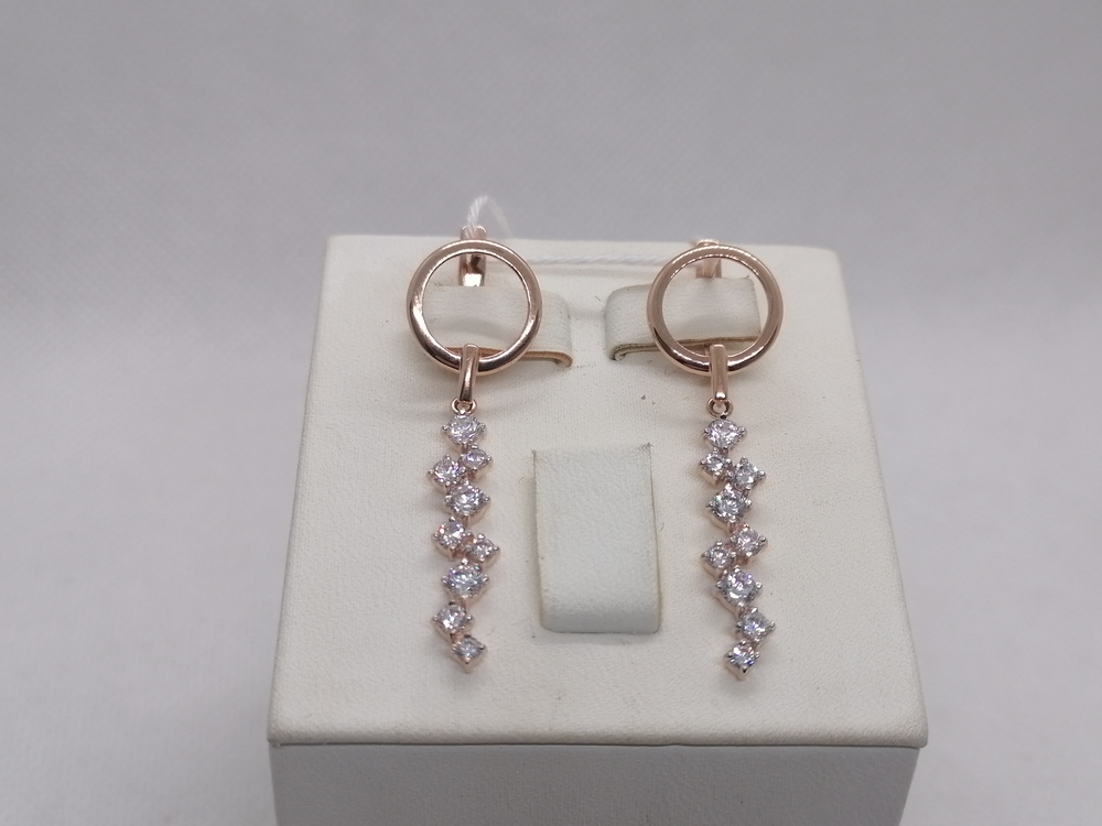 СКМИ585 СЕРЬГИ С КАМНЯМИ (Au 585)