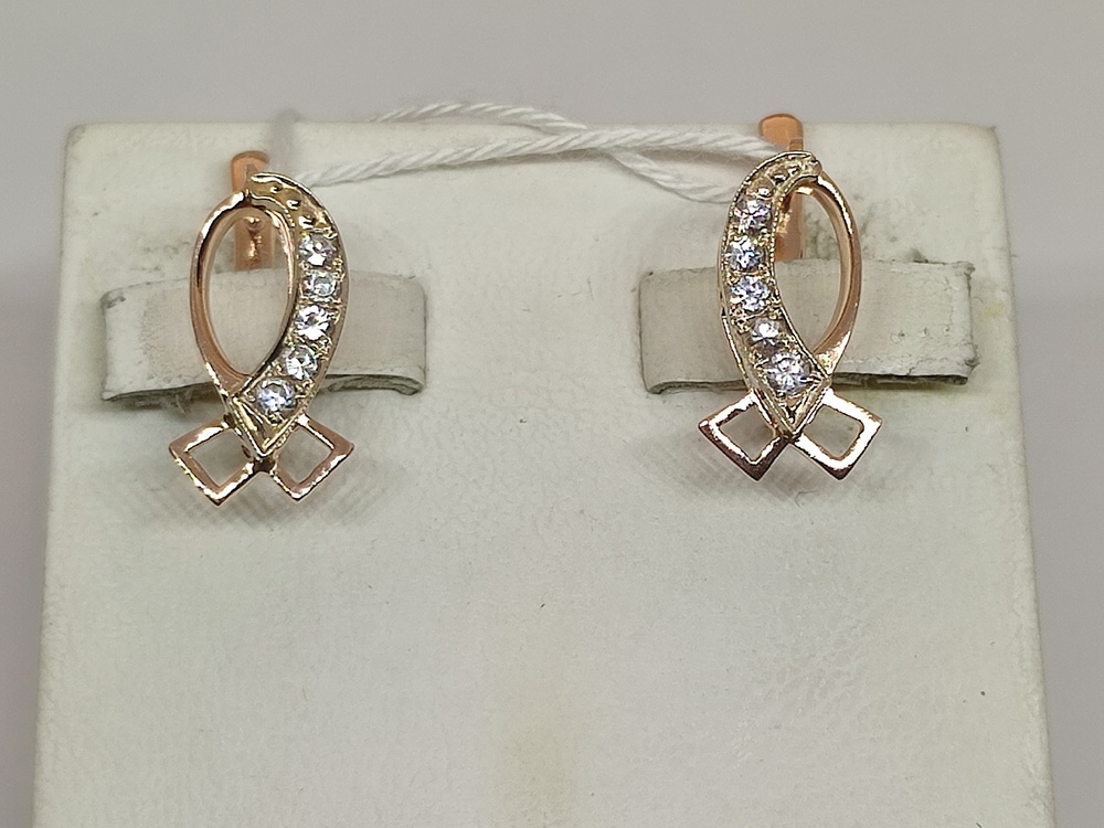 СКМИ585 СЕРЬГИ С КАМНЯМИ (Au 585)