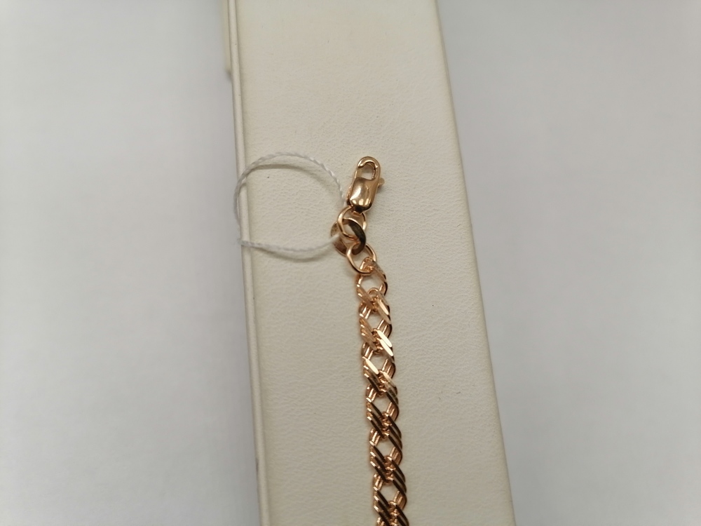 НБ 12-203 БРАСЛЕТ ПУСТОТЕЛЫЙ Ромб тройной (Au 585)