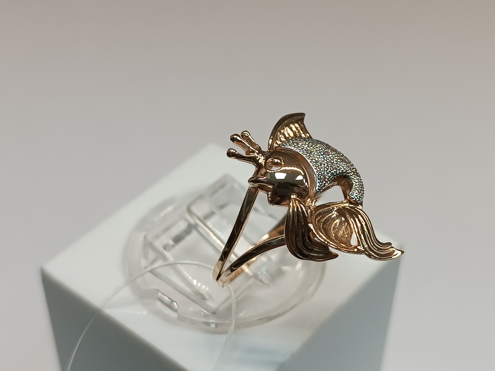 КОЛЬЦО С КАМНЯМИ (Au 585)