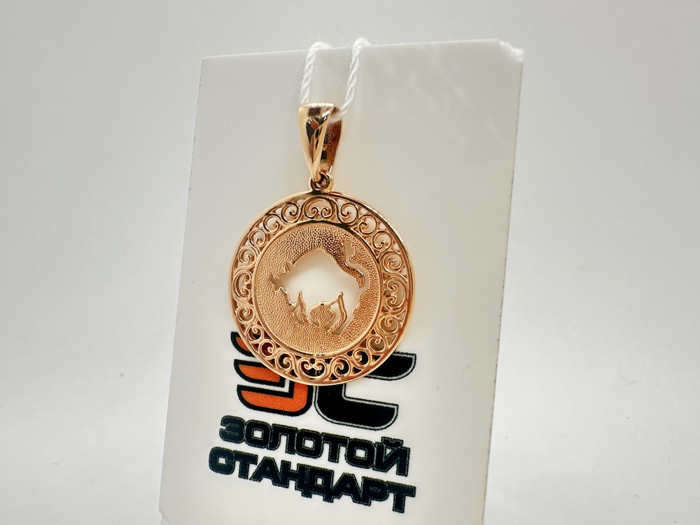 ПОДЗЗТ585 ПОДВЕСКА ЗНАК ЗОДИАКА ТЕЛЕЦ (Au 585)