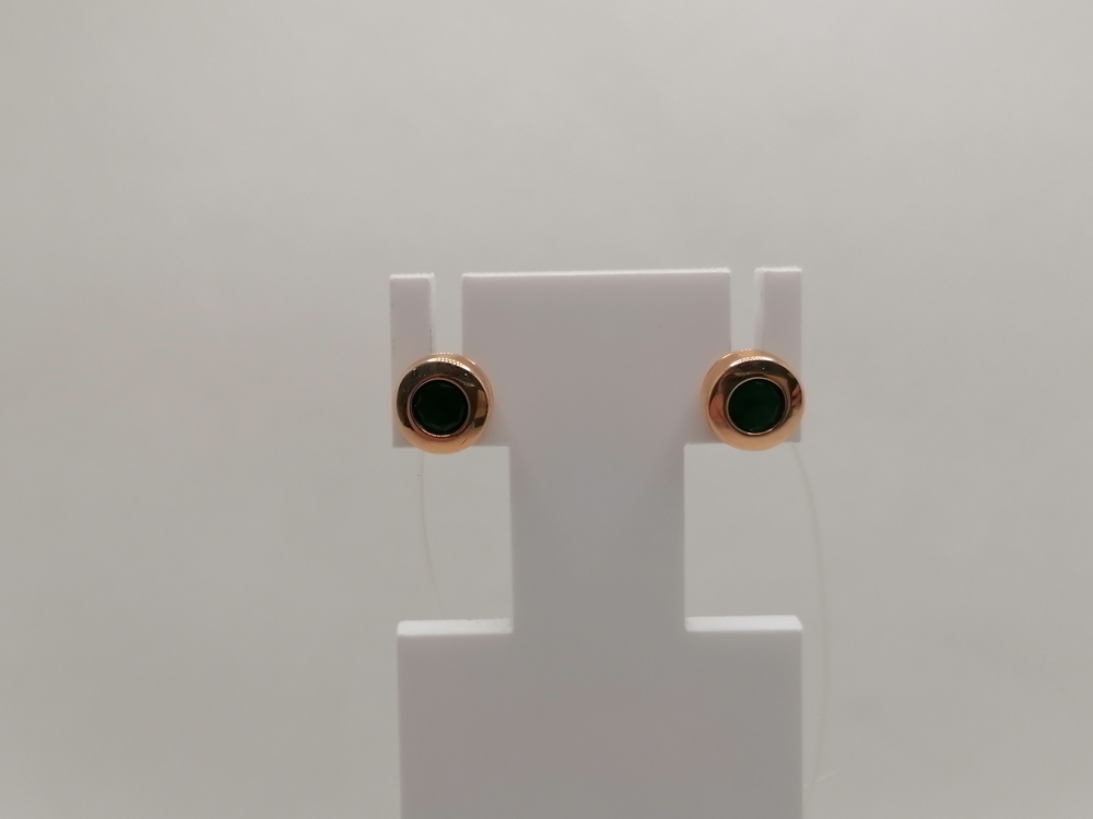 728767 СЕРЬГИ ПУСЕТЫ с камнем (Au 585)