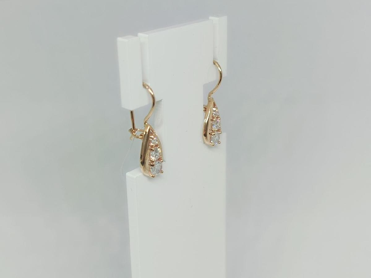 СЕРЬГИ ПЕТЕЛЬКА с камнями (Au 585)