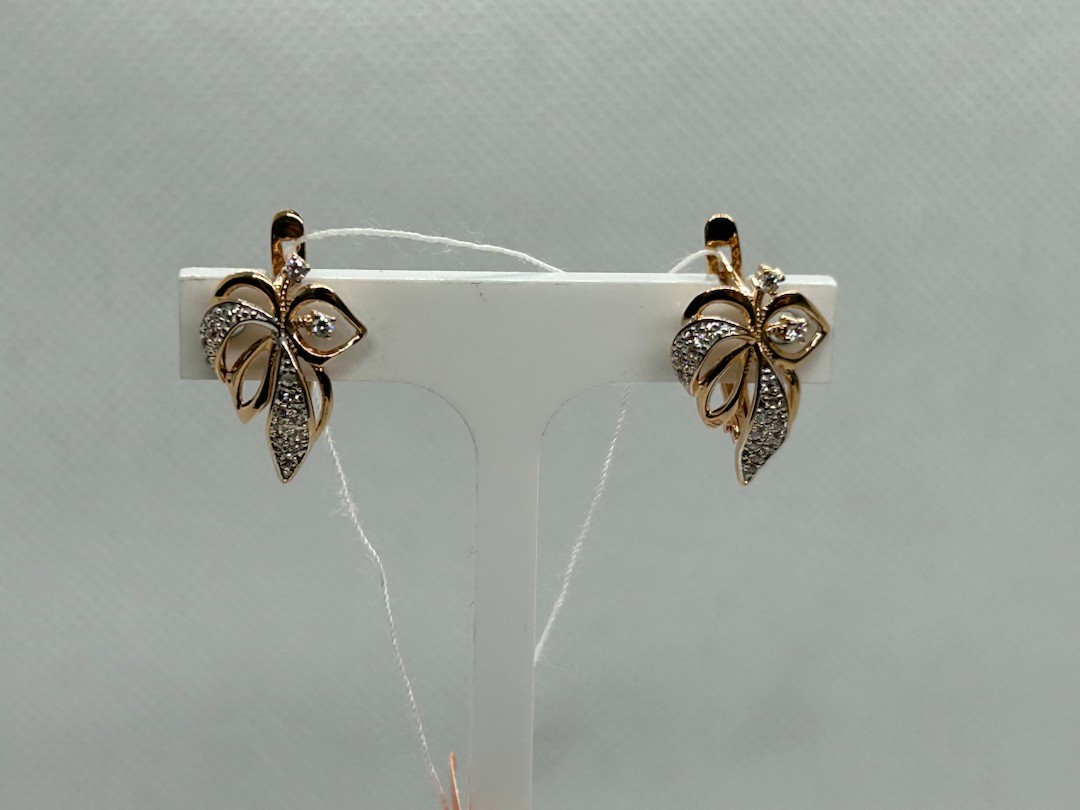 СКМИ585 СЕРЬГИ С КАМНЯМИ (Au 585)