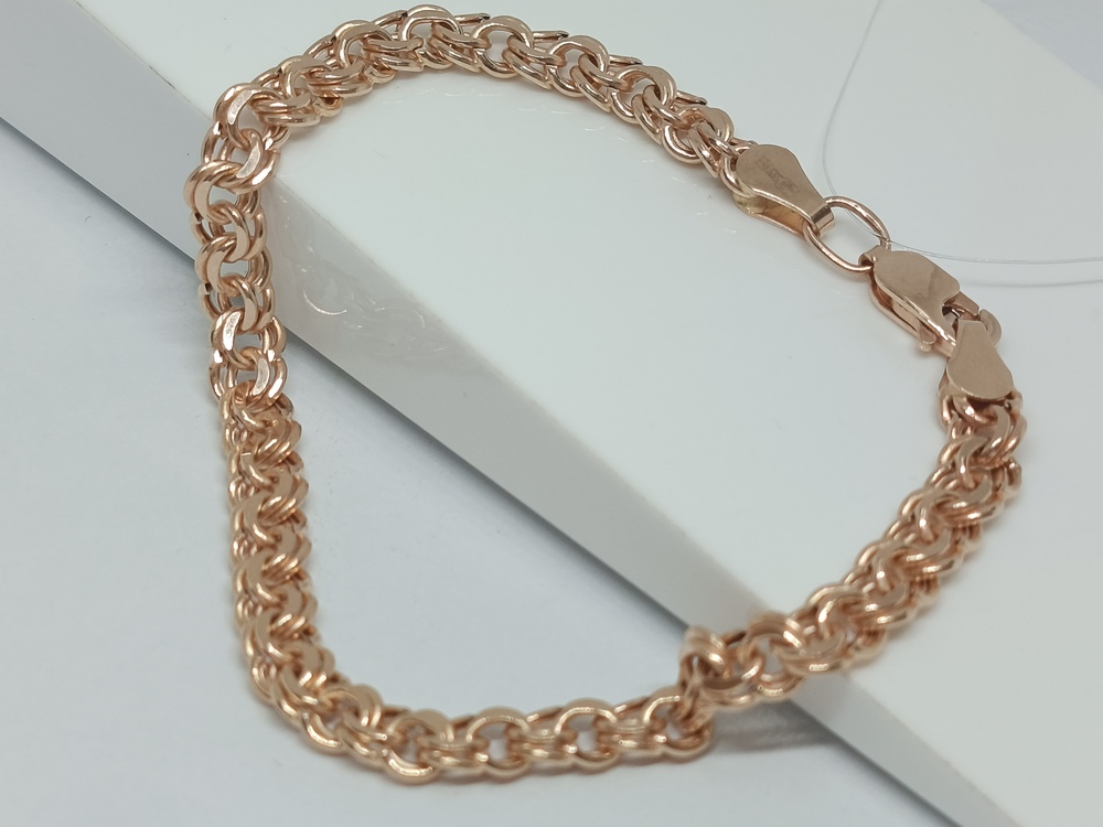 7080200П-17 БРАСЛЕТ ПУСТОТЕЛЫЙ Бисмарк (Au 585)