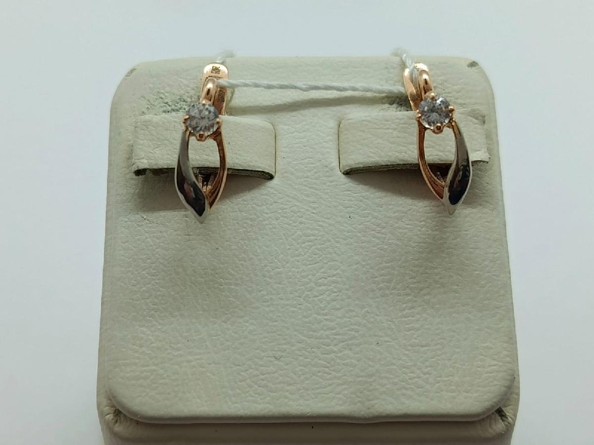 СКМ585 СЕРЬГИ С КАМНЕМ (Au 585)