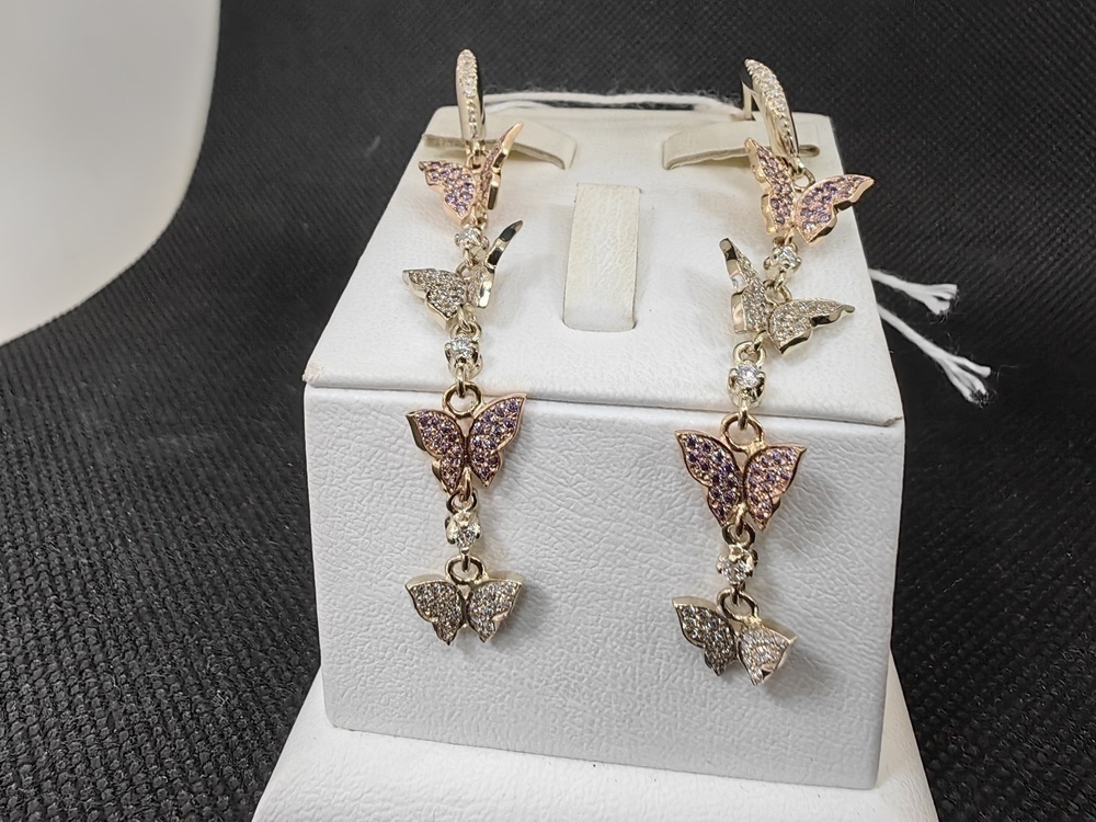 СКМИ585 СЕРЬГИ С КАМНЯМИ (Au 585)