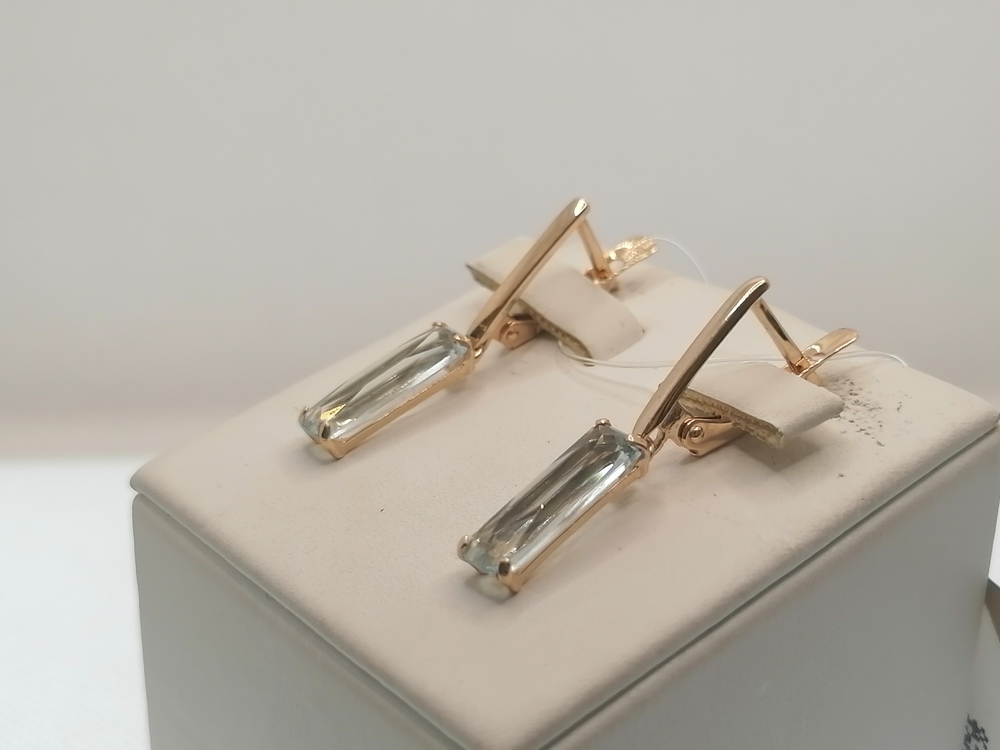 СЕРЬГИ АКВАМАРИН (Au 585)