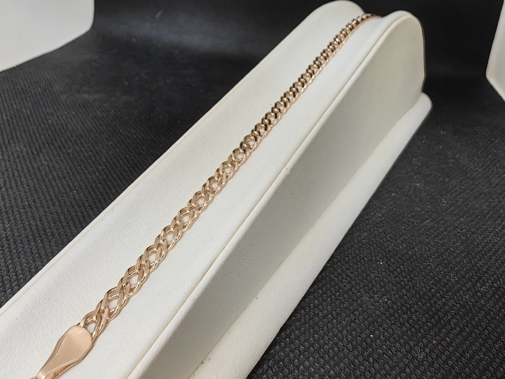 611107023 БРАСЛЕТ ПУСТОТЕЛЫЙ Ромб двойной (Au 585)