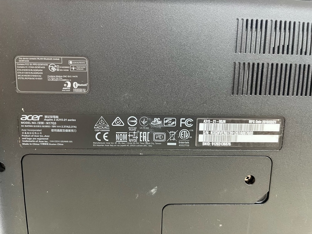 Ноутбук Acer Aspire 3; A9-9420e, Radeon R5 series, 6 Гб, Нет, 1 Tb