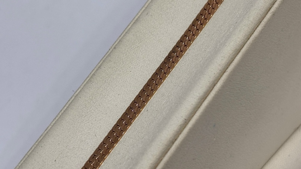 ЦЛСП585 ЦЕПЬ ПОЛНОВЕСНАЯ Снэйк плоский (Au 585)