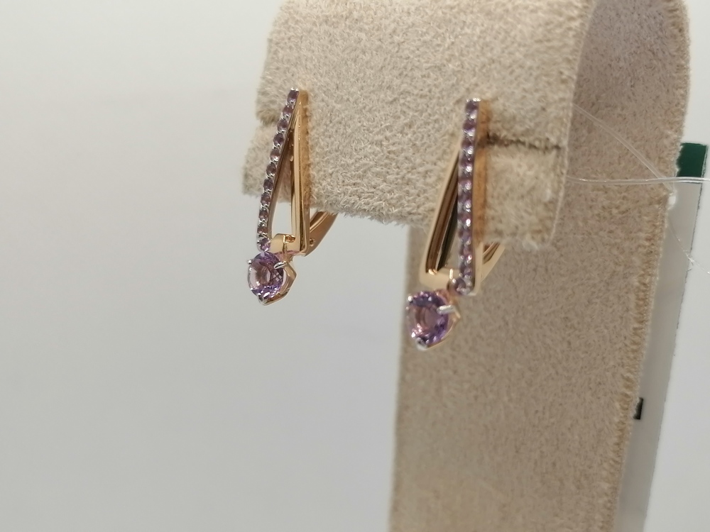 СЕРЬГИ АМЕТИСТ (Au 585)