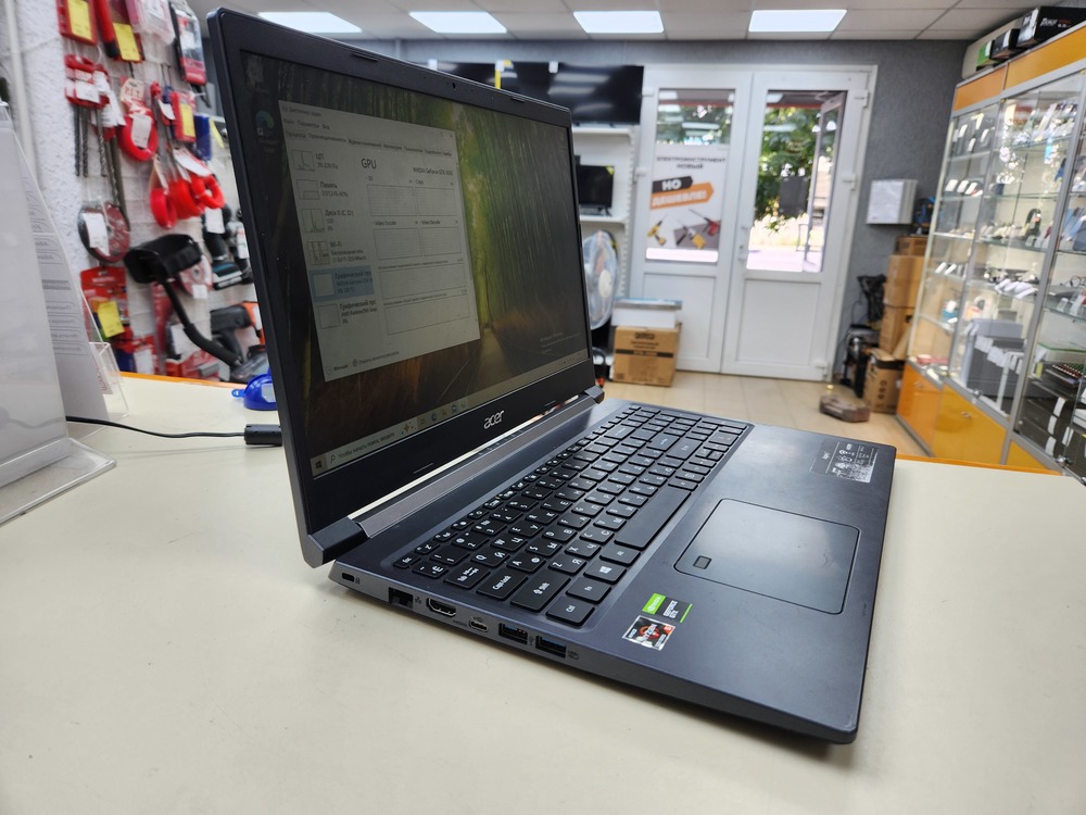 Ноутбук Acer; Ryzen 5-5500U, GeForce GTX 1650, 8 Гб, 256 Гб, Нет