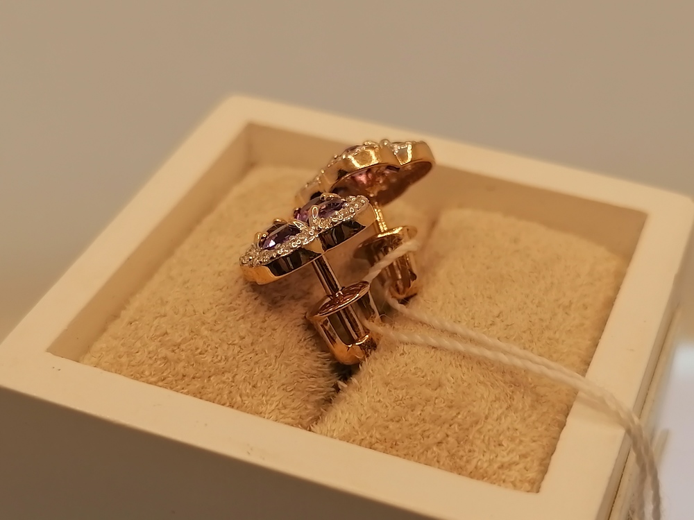 СЕРЬГИ ПУСЕТЫ с камнями (Au 585)