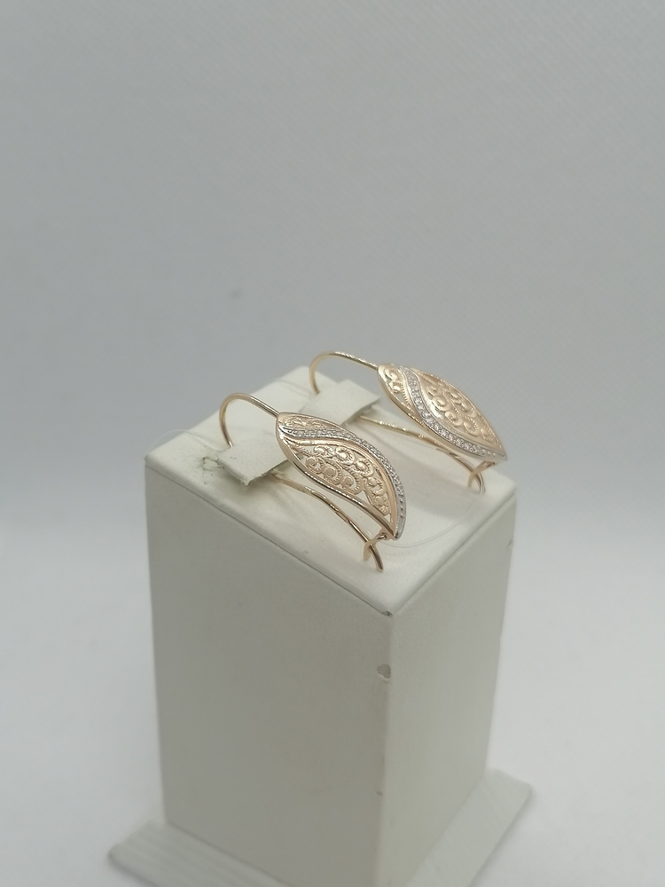 20715 СЕРЬГИ ПЕТЕЛЬКА с камнями (Au 585)