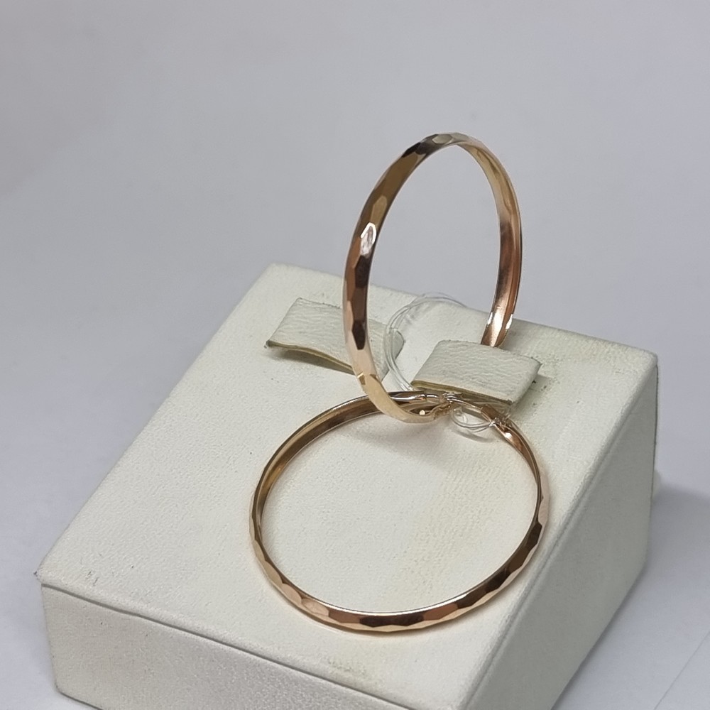 08-1953 СЕРЬГИ КОНГО Рифленые (Au 585)