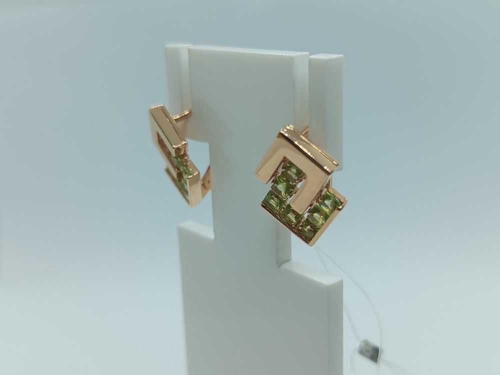 СЕРЬГИ ХРИЗОЛИТ (Au 585)