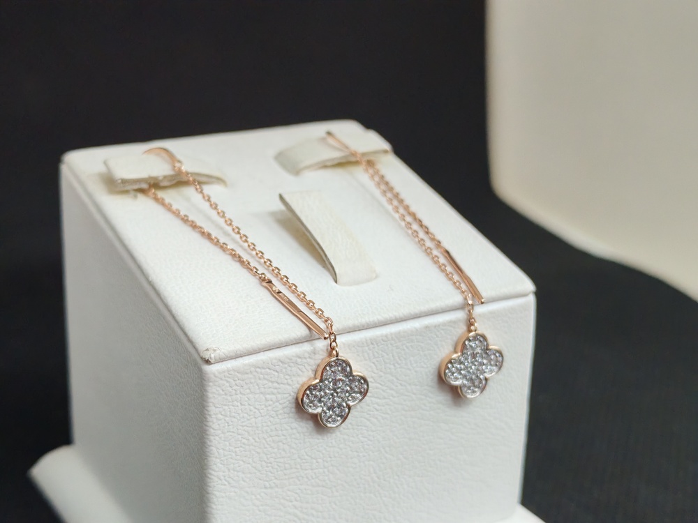 СЕРЬГИ ПРОДЕВКИ с камнями (Au 585)