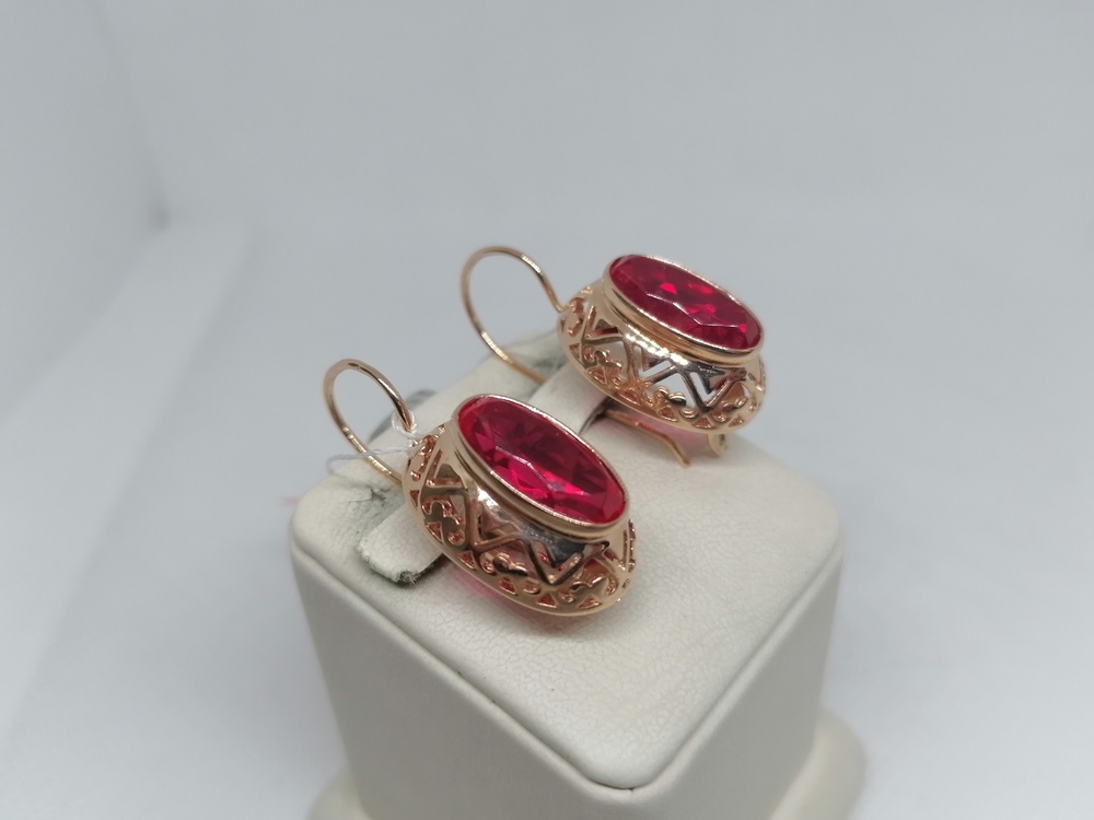 СКМ583 СЕРЬГИ С КАМНЕМ (Au 583)