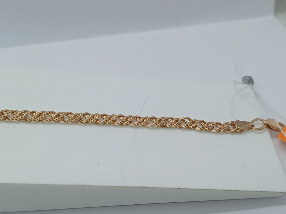 БРАСЛЕТ ПУСТОТЕЛЫЙ Ромб двойной Au 585